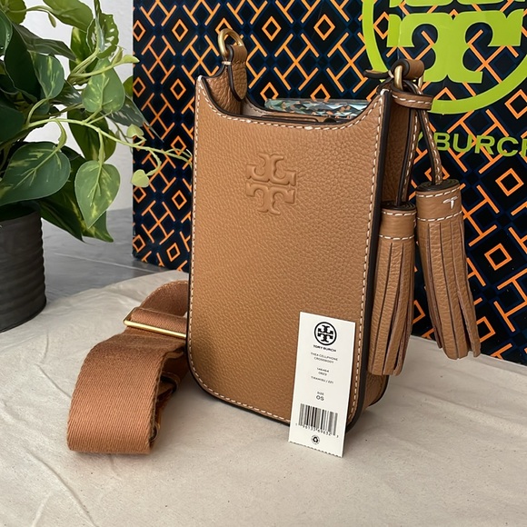 NWT Tory Burch Thea Cellphone Smartphone Pebble Leather Crossbody Black … - Picture 4 of 16